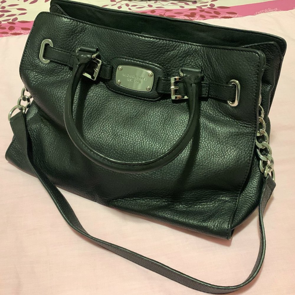 Michael Kors Hamilton Handbag Black Leather